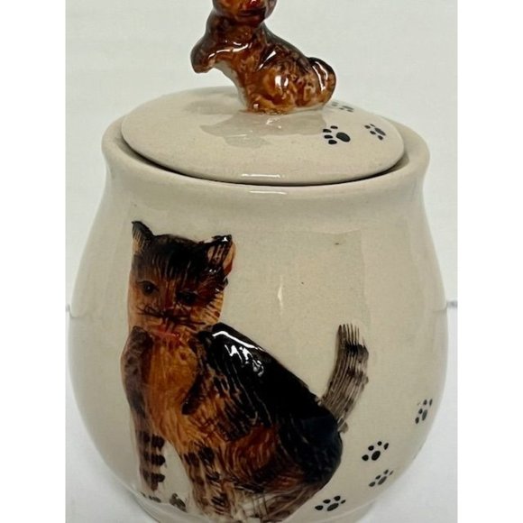 Vintage ERMO ZOO CAT Hand painted Sugar & Creamer 3D Set Ceramic Serveware - Picture 8 of 11